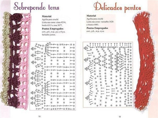 Много вариантов красивой каймы крючком