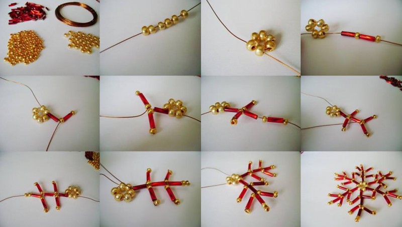 Новогодние украшения из бисера