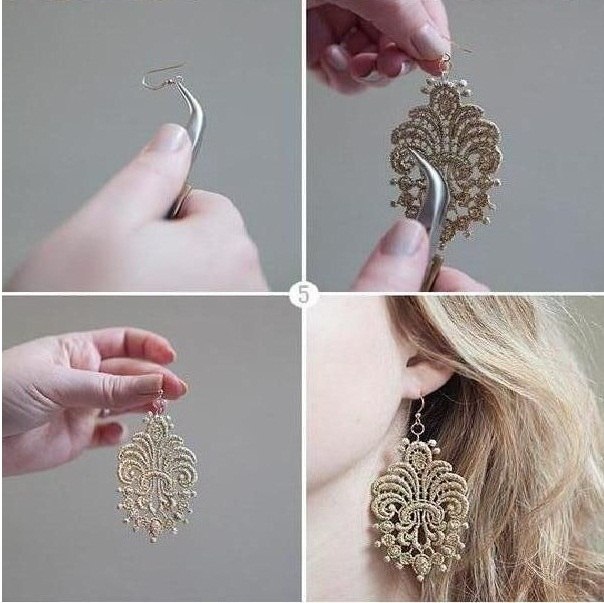 Серьги из кружева