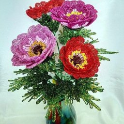 ​Анемоны из бисера