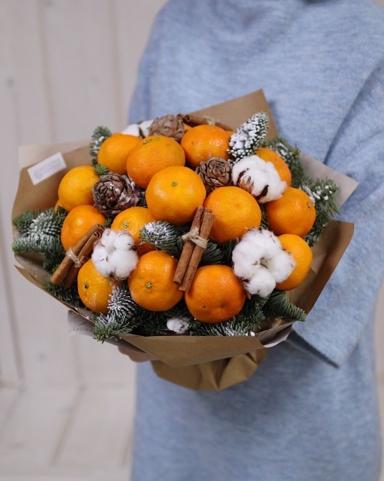 Цитрусовые зимние букеты: идеи