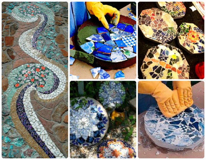 Дорожки с яркой мозаикой: интересные идеи