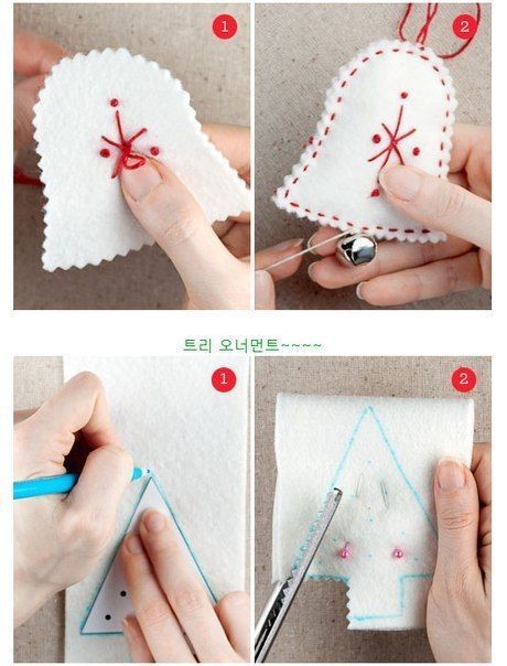 Игрушки из фетра на елочку