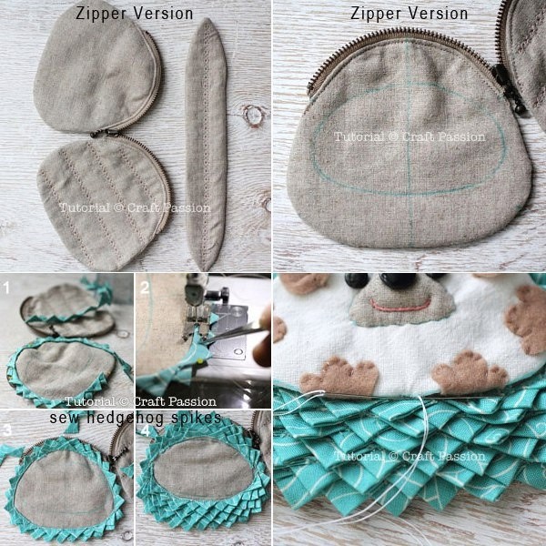 Смешной детский кошелечек с ёжиком: мастер-класс