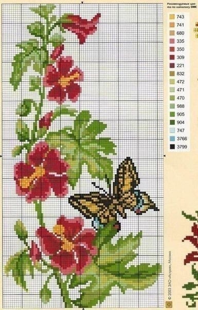 Подборка схем для вышивки бабочек