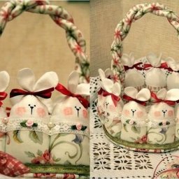 Мягкиe корзинки c зайчиками