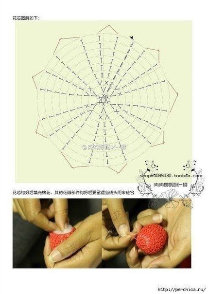 Роза крючком