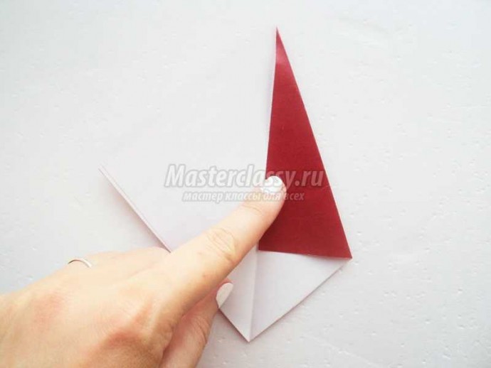 Дед Мороз из бумаги в технике оригами