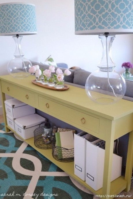 Идеи использования свободного места за диваном