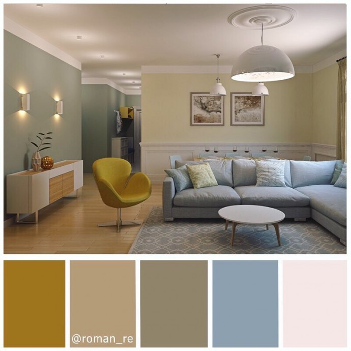 Красивые и благородные сочетания цветов в интерьере