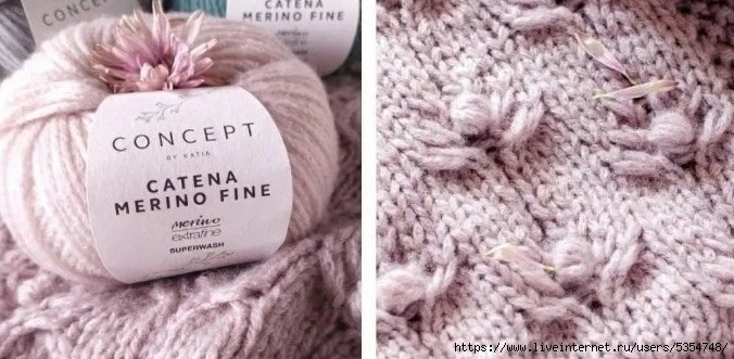 Узор "Цветочки" спицами