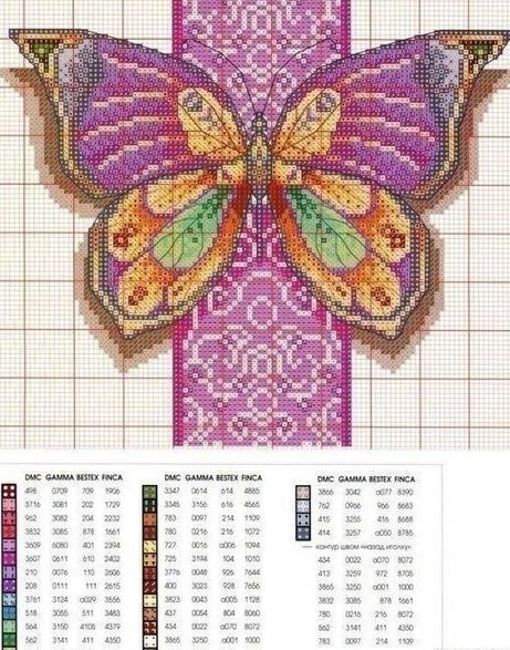 Вышивки с прекрасными бабочками