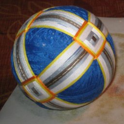 Темари или искусство вышивки на шарах: узор с простой обмоткой