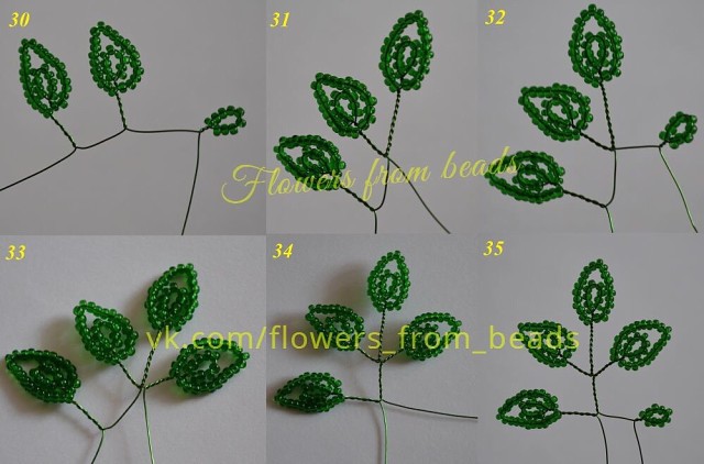 Бонсай из бисера и полудрагоценных камней