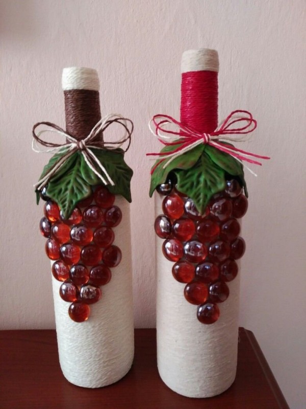 Декор из бутылок и ваз в осеннем стиле своими руками