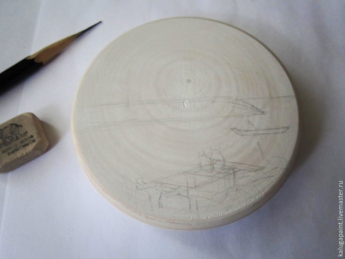 Расписываем шкатулочку с пейзажем и имитацией камня Расписываем шкатулочку с пейзажем и имитацией камня