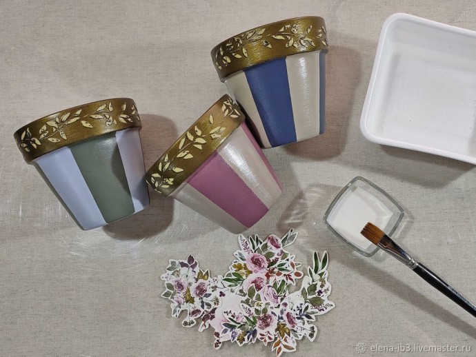 Украшение цветочных горшков