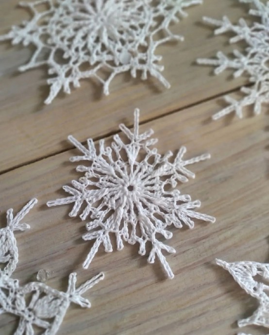 Вяжем снежинки