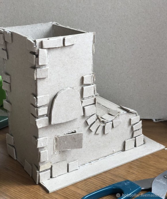 Печка-карандашница из картона Печка-карандашница из картона