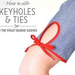 Обработка низа рукава косой бейкой с бантиком