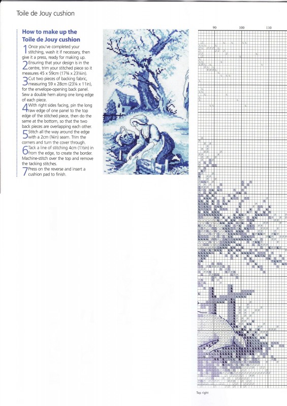 Бело-синяя вышивка