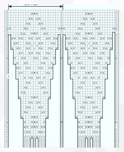 Красивый узор для горловины пуловера