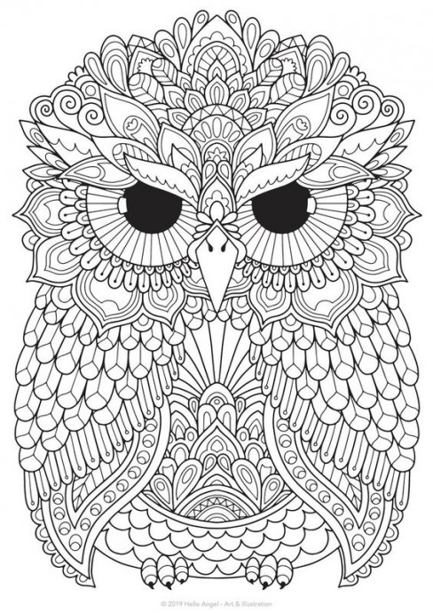 Антистрессовые раскраски с совами