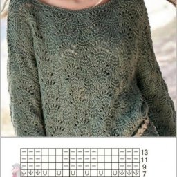 Красивый джемпер спицами ажурным узором