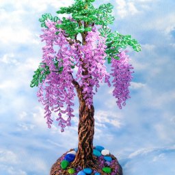 Восхитительное цветущее дерево из бисера