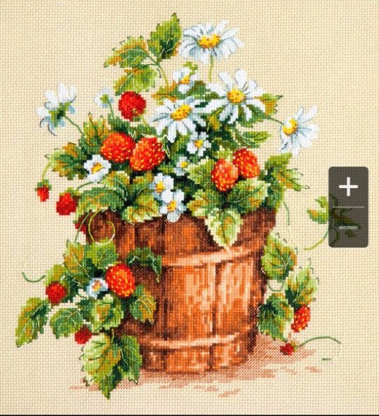 Вышиваем корзину с земляникой Вышиваем корзину с земляникой