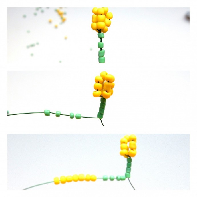 Веточка мимозы из бисера Веточка мимозы из бисера