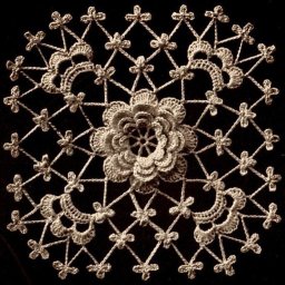 Очень красивый квадратный мотив крючком