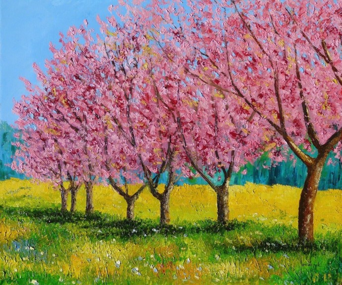 ​Рисуем розовый лес