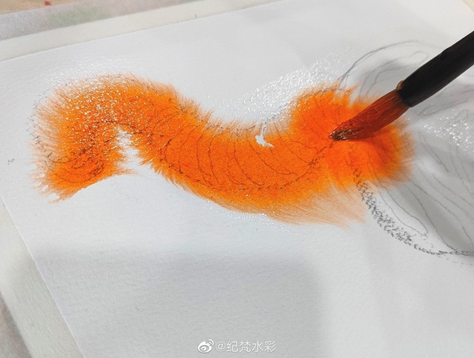 ​Урок рисования акварелью: тигр