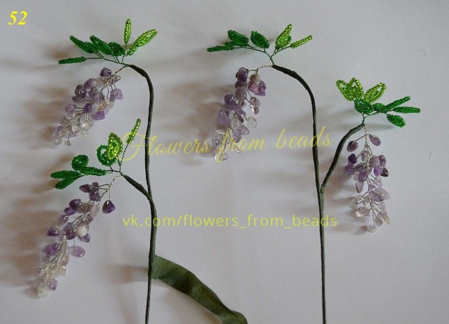 Бонсай из бисера и полудрагоценных камней