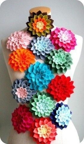 Фетровые цветы для декора