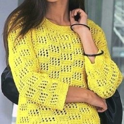 ​Джемпер ажурный спицами