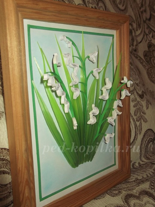 Ландыши в технике квиллинг: мастер-класс