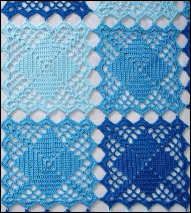 Плед из квадратных мотивов Плед из квадратных мотивов