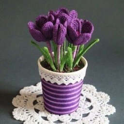 Вязаные цветочки