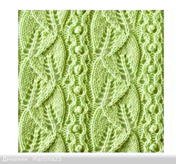 Очень красивый ажурный узор спицами