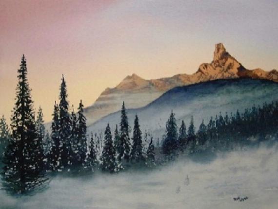 Рисуем зимние горы