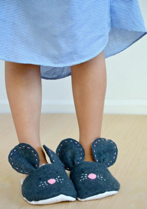 Тапочки в виде мышки