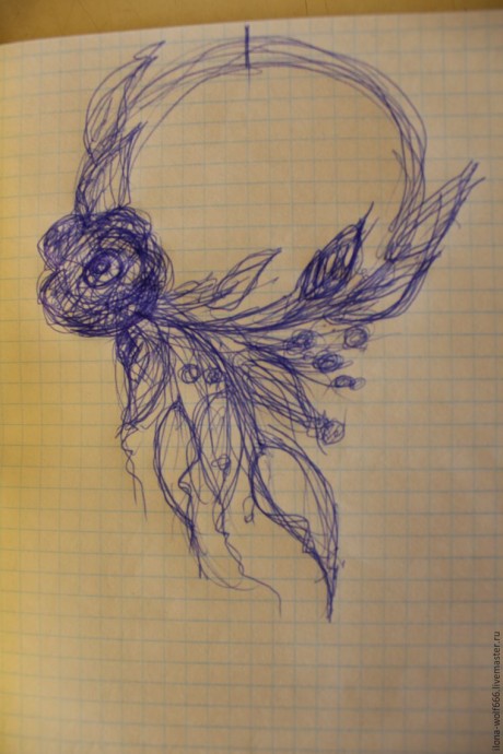 Шикарное колье с розой из войлока