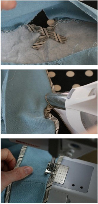 Обработка фигурного пояса юбки по высшему разряду