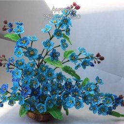 Плетём из бисера нежные незабудки