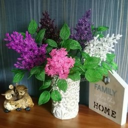 ​Сирень разных цветов из бисера