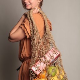 Сумка-авоська в технике макраме