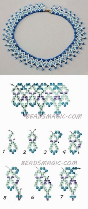 Чудесные колье из бисера