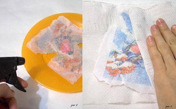 Декорируем шарик "Снегирь и рябина"